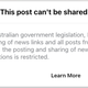 Message served to users that try to share news content in Australia